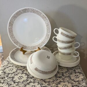 SOLDVintage Corelle & Pyrex Woodland Dinnerware